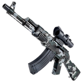 AK47 gel blaster with a plastic body and nylon gearbox for durability